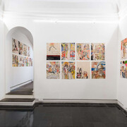 Pier Paolo Perilli, I quadrucci, veduta dell’esposizione. Cortesia della Galleria Eugenia Delfini