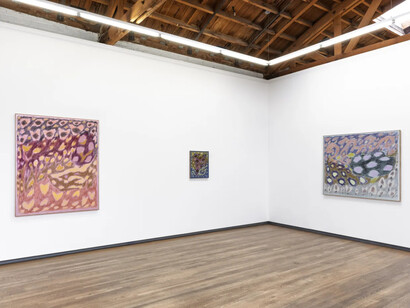 Larissa Lockshin, Squall line, exhibition view. Courtesy of Nazarian / Curcio