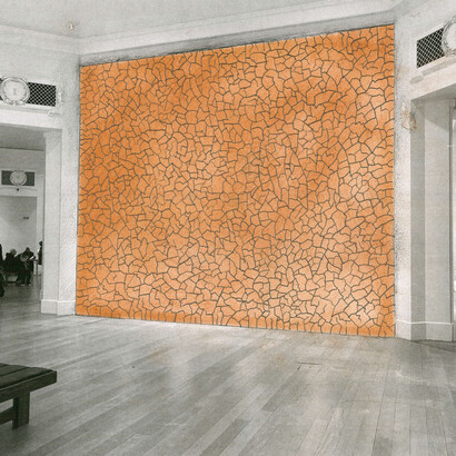 Andy Goldsworthy, Proposal drawing for red wall (detail), Royal Scottish Academy, Edinburgh, 2024. Courtesy of National Galleries of Scotland