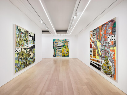 Lari Pittman, Caprichos and nocturnes, exhibition view. Courtesy of Lehmann Maupin