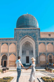 Plaza Registan en la ciudad de Samarcanda, Uzbekistán
