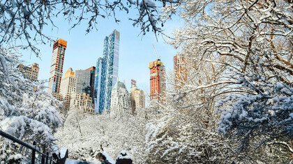 New York covered in a blanket of snow, representing how most cities are subject to extreme weather
