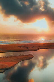 In the mirror of the ocean, the sky reflects the uncertainty and confusion of life's unexpected turns, reminding us that clarity often comes from the depths of introspection