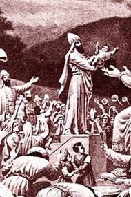 Charles Foster, veduta d'artista di un sacrificio a Moloch in Immagini bibliche con brevi descrizioni dello stesso artista, 1897 