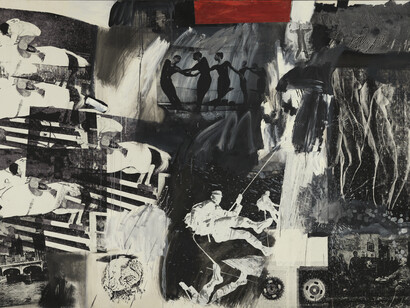 Robert Rauschenberg, Express (detalle), 1963. Cortesía del Museo Nacional Thyssen-Bornemisza