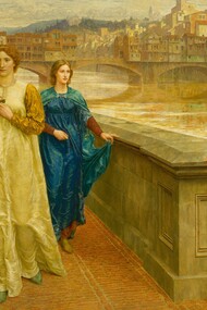 Henry Holiday, Dante incontra Beatrice al ponte di santa Trinita (1882 ca.). L'innamoramento di Dante per la sua Beatrice, descritto nella Vita Nova, ed il successivo incontro raffigurato nel quadro hanno ispirato Daniele Trucco nella stesura della storia di due dei quattro fratelli protagonisti della sua canzone.
