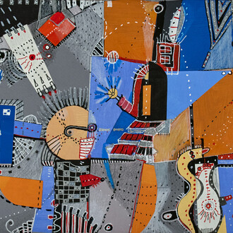 Naomi Nemtzow, Neighborhood watch (detail), 2024. Courtesy of Bowery Gallery 