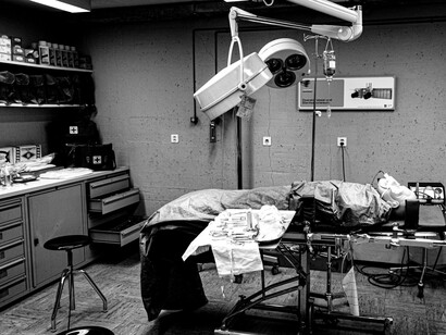 A Cold War emergency operating room inside the Sonnenberg bunker in Lucerne, Switzerland