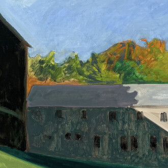 Lois Dodd, Barn next to Sullivan’s Place, Hainesburg (detail), 1986. Courtesy of Alexandre Gallery