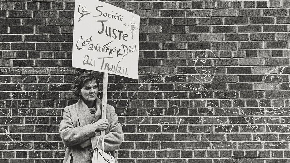 Pierre Gaudard, Manifestation des chômeurs de l’est de Montréal, Québec (détail), 1969. Avec l'aimable autorisation du National Gallery of Canada