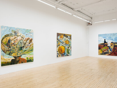 Ken Taylor Reynaga, Golden hills, exhibition view. Courtesy of Shrine 