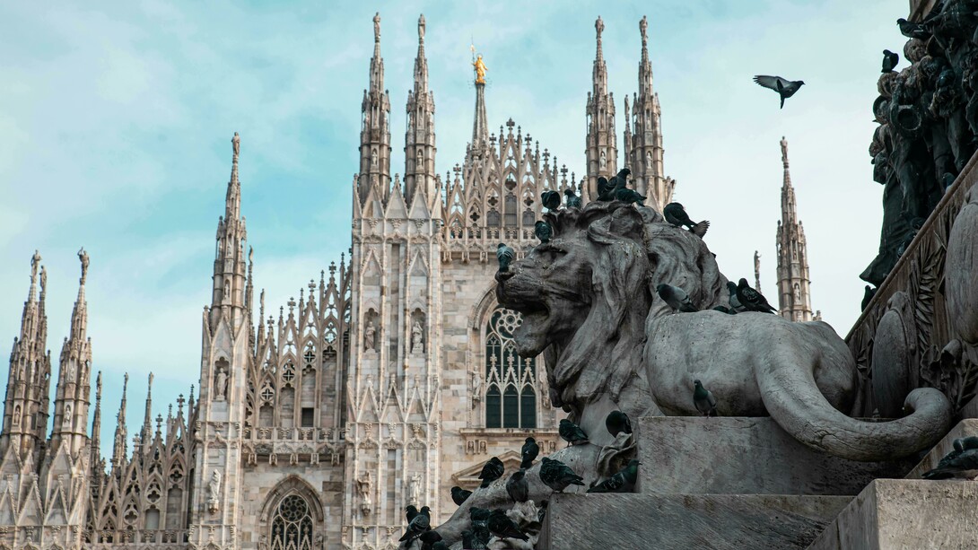 The magnificent Milan Cathedral (Duomo di Milano), a masterpiece of Gothic architecture and one of the most famous landmarks in Italy
