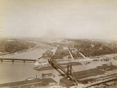 View of the Allegheny and Monongahela Rivers in Pittsburgh (detail), late 19th century. Courtesy of the National Gallery of Art 