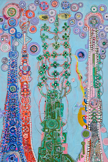 Karen Barbour, Day bloomers with river (detail), 2025. Courtesy of Rebecca Camacho Presents