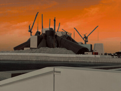 Le musée Guggenheim Abu Dhabi, futur symbole de la rencontre entre art et architecture, se dessine sous les derniers rayons du soleil