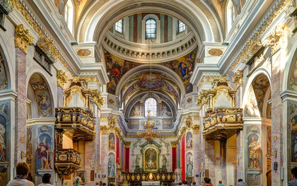 Andrea Pozzo, cathedral of Ljubeljana, interior, Slovenia