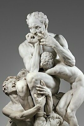 Jean-Baptiste Carpeaux, "Ugolino y sus hijos", escultura, 1865–67