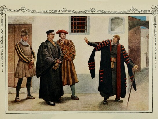 Illustrazione del 1914 della commedia shakespeariana "Il mercante di Venezia"