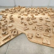 Ai Weiwei, Ordos 100 Model, 2011, pine wood, video, 80 x 1511 x 1357.3 cm, 1h 0m 57s, Presented with texts and images from 100 architects, Courtesy Galleria Continua, San Gimignano/Beijing/Le Moulin, Photo by Oak Taylor-Smith