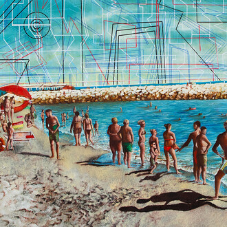 Giacomo Borzoni, Al pascolo balneando, 2021. Courtesy of Sala Associazione di Mutuo Soccorso