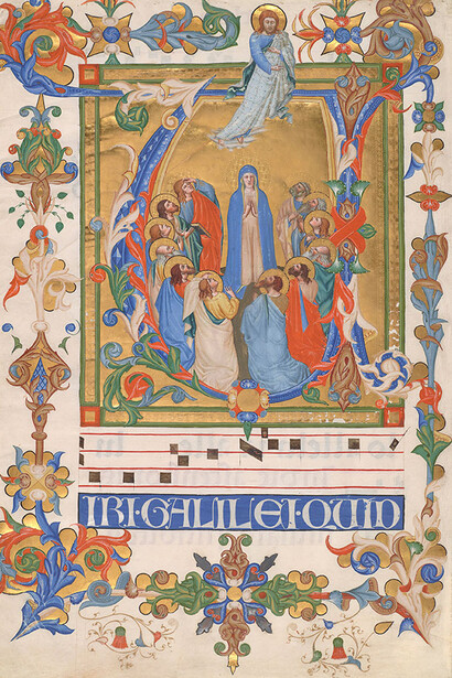 Silvestro dei Gherarducci, Ascension, gradual of San Michele a Murano, Italy, Florence, ca. 1392–1399. Courtesy of the Morgan Library & Museum