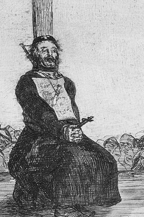 Francisco de Goya, N° 34: Por una nabaja, Serie Los desastres de la guerra (1863)