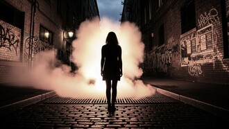 A silhouette suspended between memory and momentum: Aldonza in the space where two worlds meet