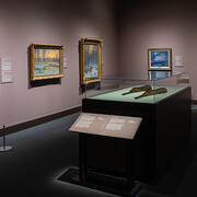 Divers artistes, Le fleuve des rêves. L’impressionnisme et le Saint-Laurent, vue de l’exposition. Avec l’aimable autorisation du Musée canadien de l’histoire