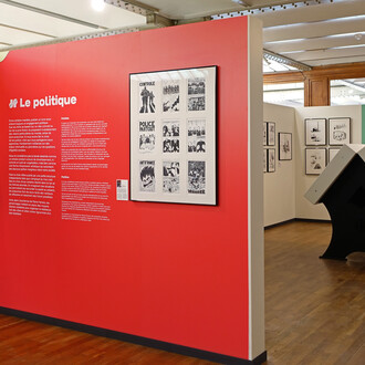 Ping-pong club. Les 25 ans de L’employé du moi, vue de l’exposition. Avec l’aimable autorisation du Musée de l’art du comic