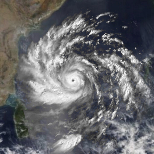 In meteorological terms, a cyclone refers to a large-scale air mass rotating around a central low-pressure system, moving counterclockwise in the Northern Hemisphere and clockwise in the Southern Hemisphere when observed from above