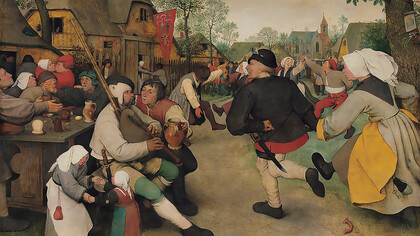 Pieter Bruegel the Elder, Peasant Dance (Nid. De dorpskermis), 1568. Oil on panel, 114 × 164 cm, Kunsthistorisches Museum, Vienna, Austria