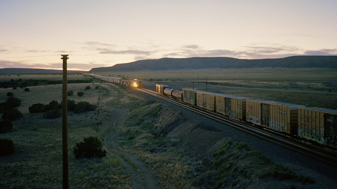 Jason Lee, Train from Overpass, Arizona (detail), 2019. Courtesy of Etherton Gallery