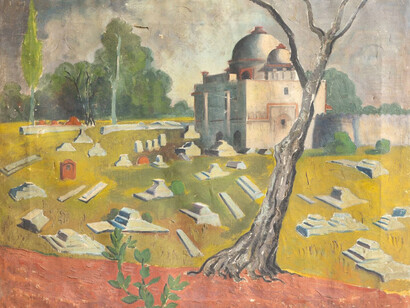 B. C. Sanyal, Untitled (Nizamuddin burial ground) (detail), early 1950s. Courtesy of DAG