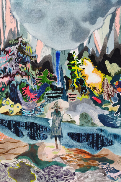 Melanie Daniel, Headwall and recluse (detail), 2025. Courtesy of Asya Geisberg Gallery