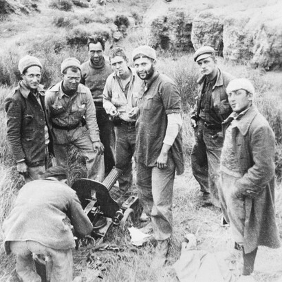 New York University students in the Lincoln Battalion, in April 1938