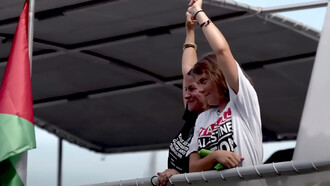 Greta Thunberg on board the Madleen, on her way to Gaza
