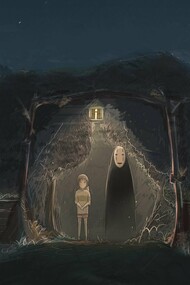 Chihiro e Kao nashi, protagonisti del lungometraggio "La Città Incantata", diretto da Miyazaki Hayao. Fan art di srchaos