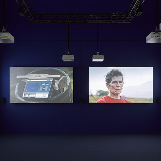 John Akomfrah, Listening all night to the rain, exhibition view. Courtesy of Museo Thyssen-Bornemisza