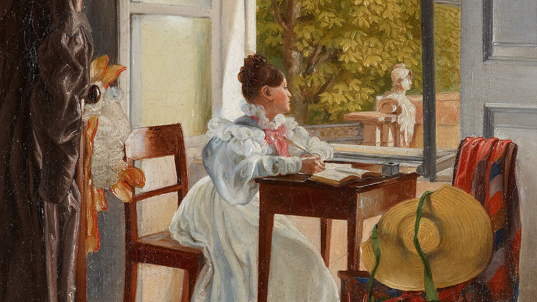 Peter Krafft, Maria Krafft am schreibtisch (detail), um 1830. Mit freundlicher genehmigung des DomQuartier Salzburg
