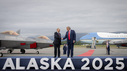 At Joint Base Elmendorf-Richardson in Anchorage, Alaska, on August 15, 2025, President Donald J. Trump greeted Russian President Vladimir Putin for direct peace talks on the Ukraine conflict