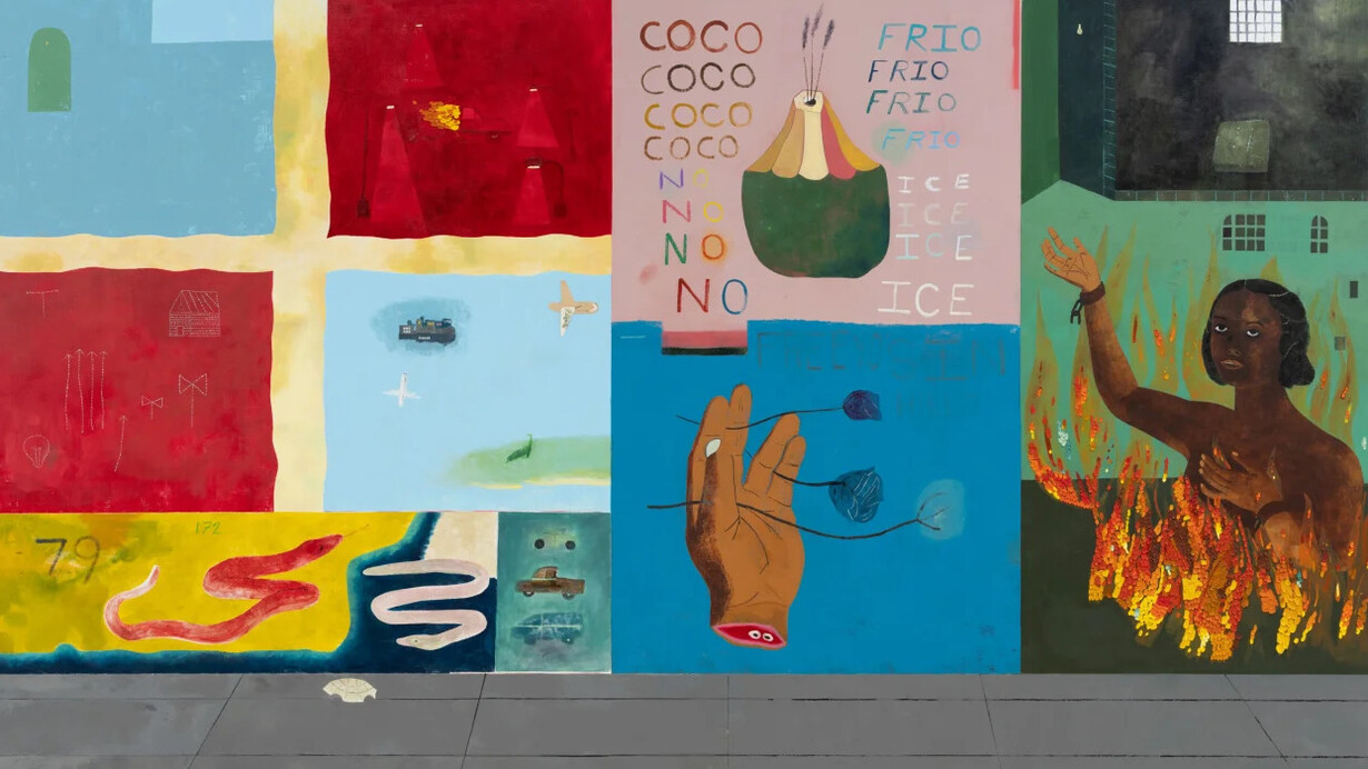 Kenny Rivero, No ice (Sin yellow) (detail), 2025. Courtesy of Charles Moffett Gallery