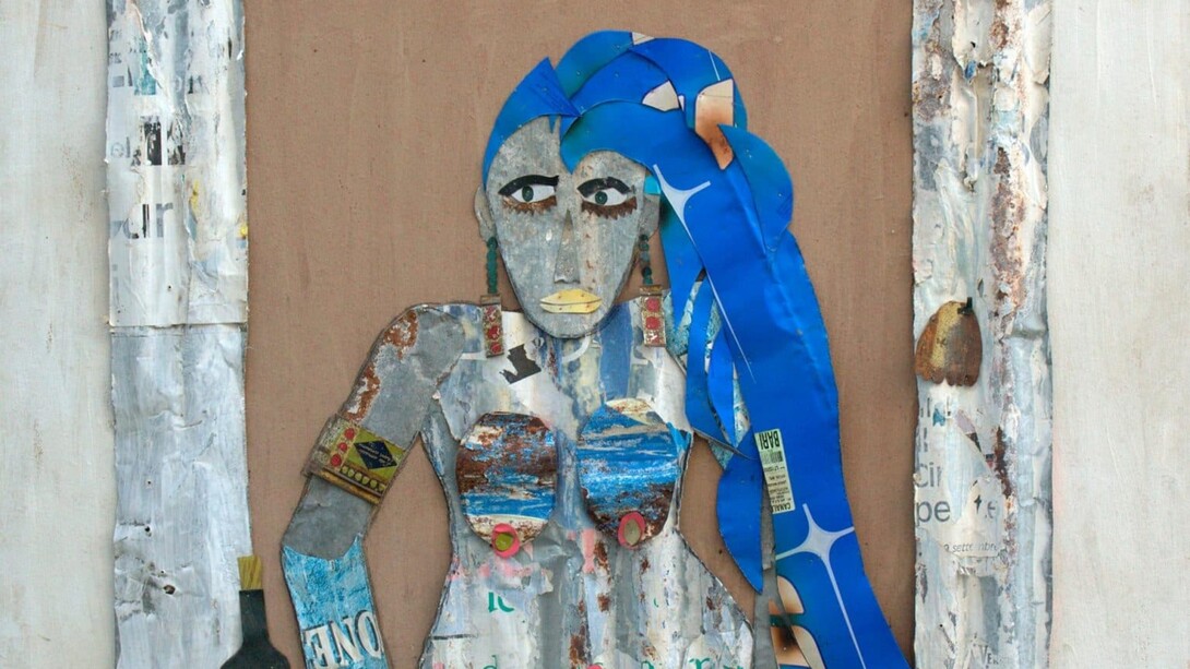Franco Farina,"Donna blu", un'opera d'arte che si distingue per l'intenso uso del colore e la sua capacità espressiva, evocando emozioni attraverso tonalità e forme suggestive