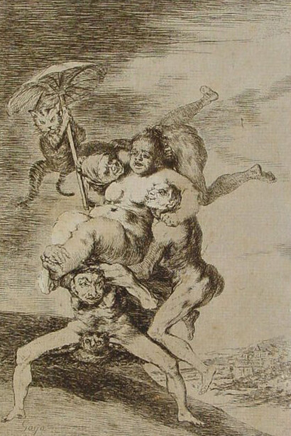 Francisco de Goya, Capricho nº 65: ¿Dónde va mamá? (1799)