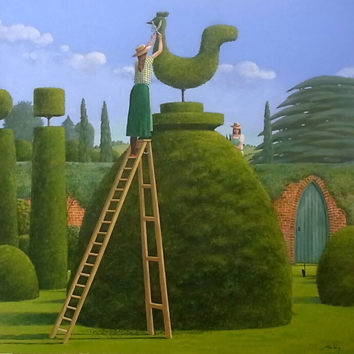 Alan Parry, The Garden I, Acrylic on Board, signed, 80 x 80 cm