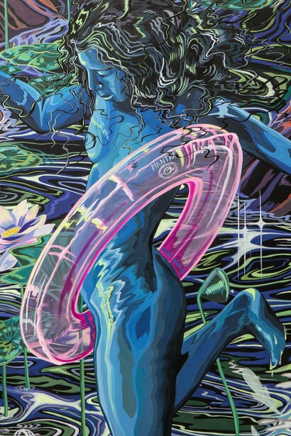 "Mantra on", tinta sobre lienzo, Valentina Vacó, 2024