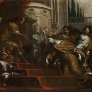 Pietro Ricchi, Ester sviene davanti ad Assuero
Parigi, Galerie Canesso, olio su tela, cm 144 x 229,5