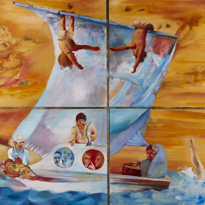 Pato Bosich, The Ship Sails On, 2017, oil on canvas, 247 x 308 cm