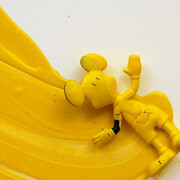 Liliana Porter, Situations with fallen Chairs III (detail 2), 2010, Acrylic and assemblage on canvas, 173 x 122 cm / 68 x 48'', courtesy of the artist and mor charpentier