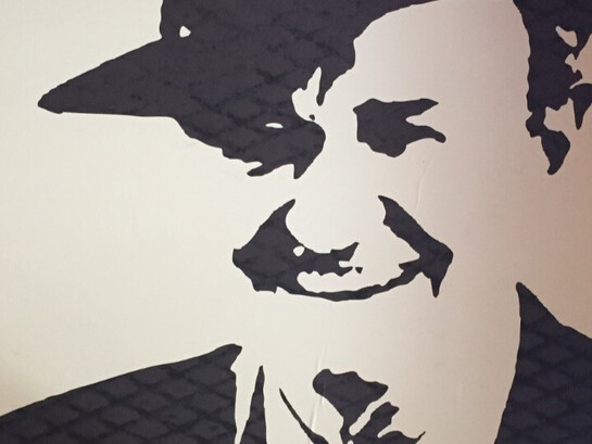 Fresque représentant André Labarrère au restaurant Cap e Tot de Morlanne