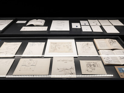 Drawings of architectures, exhibition view. Courtesy of Museo Patio Herreriano